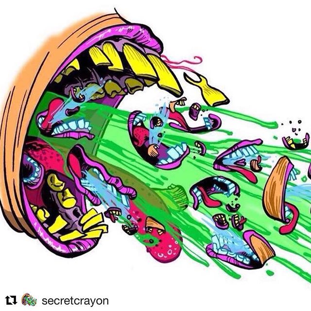 Everybody follow this brand new site @secretcrayon I predict it's going to get insanely awesome over there if you like incredible cartoons and illustration.