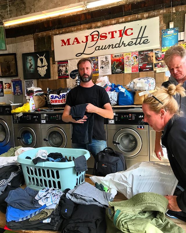 Laundry day.  It sure is glamorous the life of a touring stand up comedian.  I haven't been home in nearly a month.  Today is a good day because I found this great laundry mat.  Clean socks and underwear!  One of life's simple pleasures.